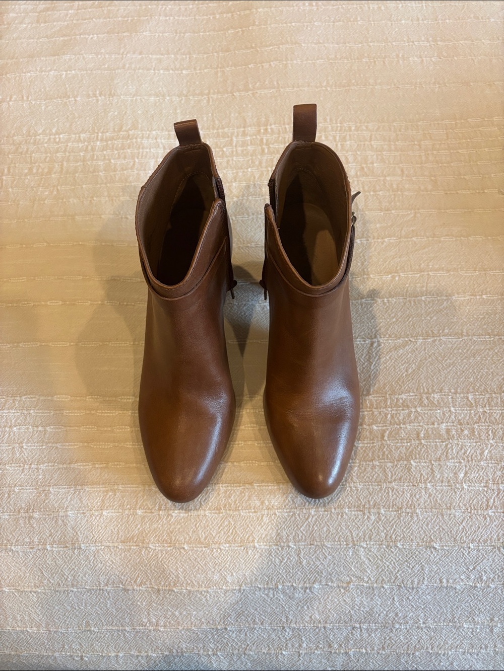 Lucky Brand Chestnut Brown Leather Ankle Booties Size 7
